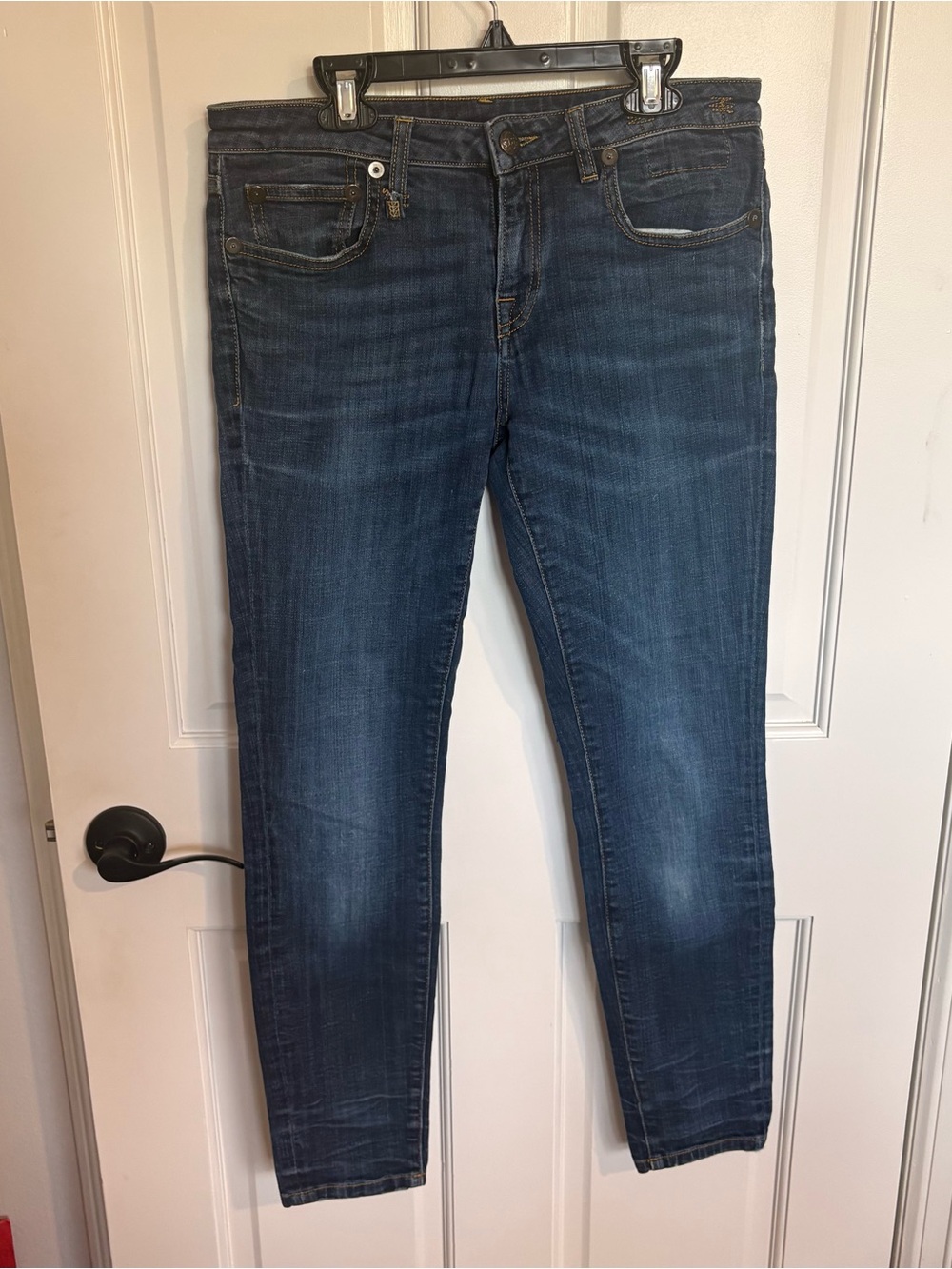 R13 Made in Italy Dark Wash Skinny Jeans Designer Italian Denim Pants